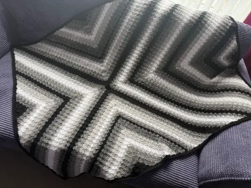 Monochrome Prism Crochet Blanket