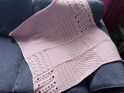Baby Pink Textured Crochet Blanket