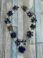 Handmade Beadwoven Flower Link Necklace
