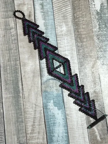 Handmade Beadwoven Chevron Bracelet