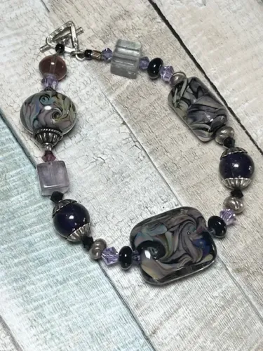 Handmade Lampwork Glass Bead Bracelet
