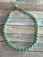 Handmade Beadwoven Twisted Green Necklace
