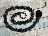 Handmade Beadwoven Black Twisted Necklace