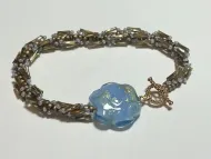 Handmade Beadwoven Blue Bead Bracelet
