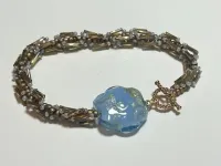 Handmade Beadwoven Blue Bead Bracelet
