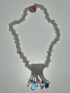 Handmade Beadwoven Pale Pink Charm Necklace