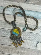 Handmade Beadwoven Cabochon Necklace